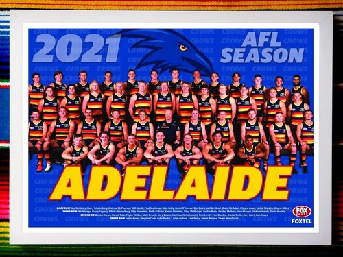 Framed 2021 ADELAIDE CROWS AFL Poster - 62cm x 44.5cm x 3cm - Picture 1 of 3