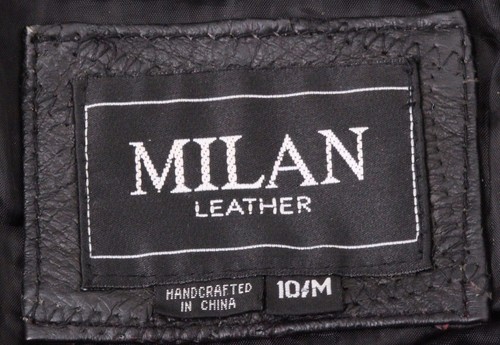 Milan Leather Sherpa Zip wool Flight Eagle Bomber Jacket Coat Youth 10/M - Picture 6 of 6