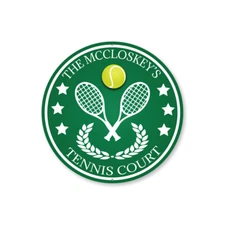 Family Tennis Court Plaque Custom Name Sports Wall Decor Metal Sign