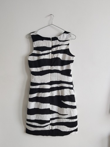 Carole Little Vintage Zebra Print Dress 100% Linen Size 8 - Picture 2 of 17
