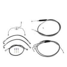 Black 12"-14" Handlebar Brake Clutch Throttle Cable For Harley FLTR FLHR Non-ABS