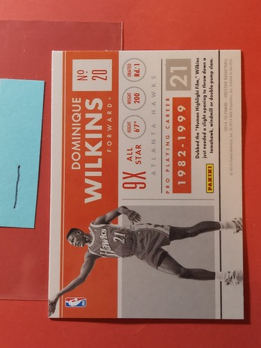 2014-15 Prestige Premium Prestigious Pioneers #20 Dominique Wilkins, cd1 - Picture 2 of 2
