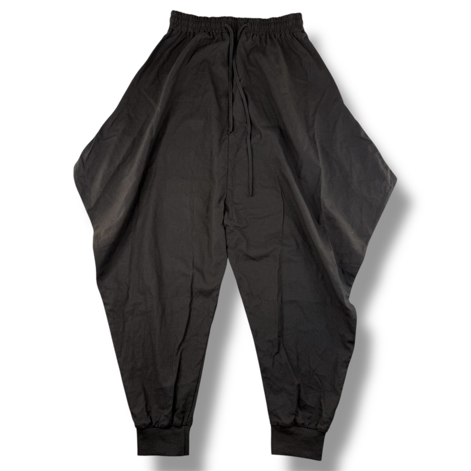 Men's Jogger Pants Medium Black 100% Linen Drawstring Tapered Leg Workout Yoga