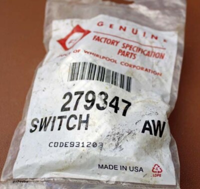 279347 Whirlpool Dryer Door Switch ~ FSP Genuine ~ New Old Stock