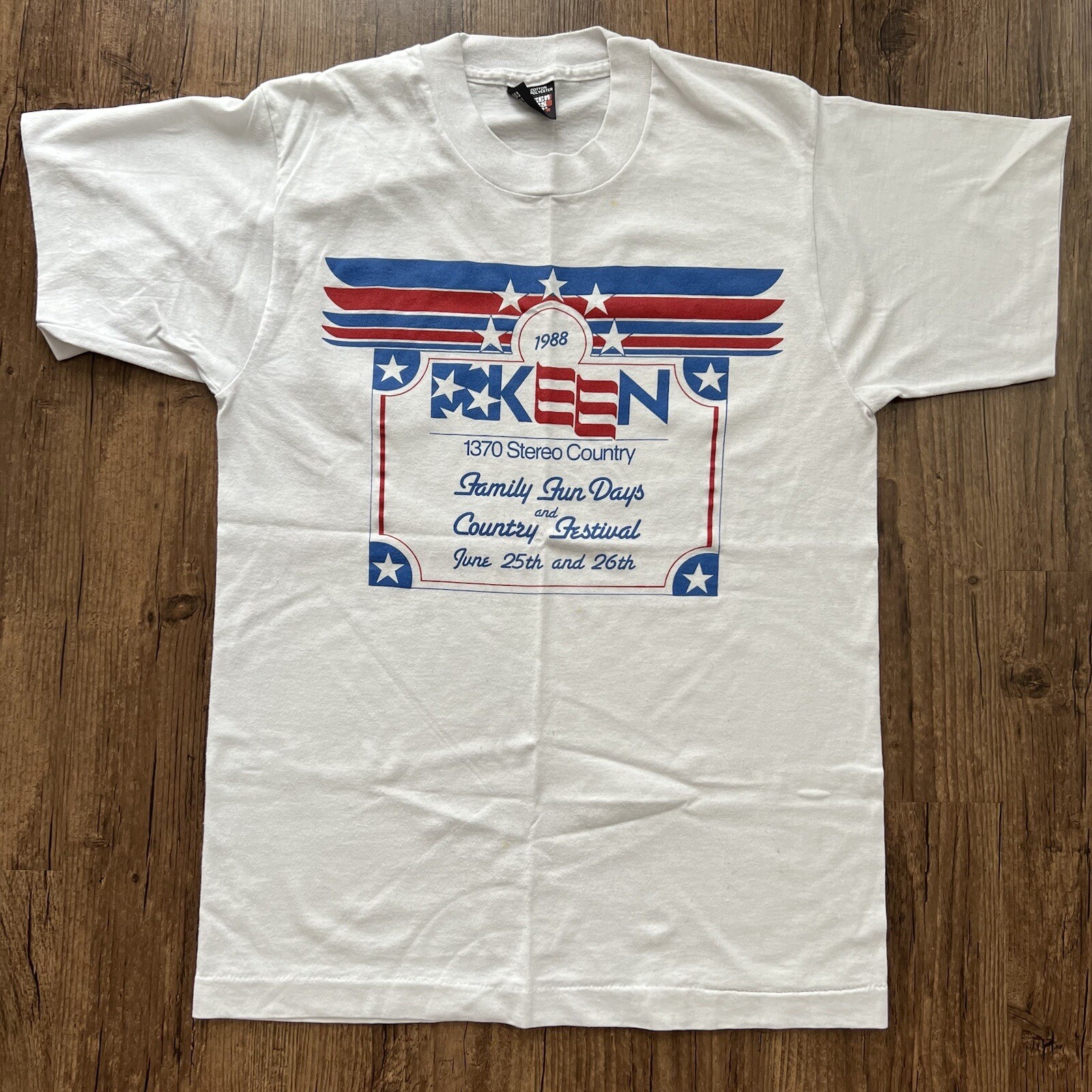 T shirt vintage 1988 Keen festival punto singolo