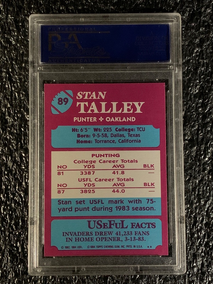 1984 Topps USFL Football #89 Stan Talley PSA 9 | eBay