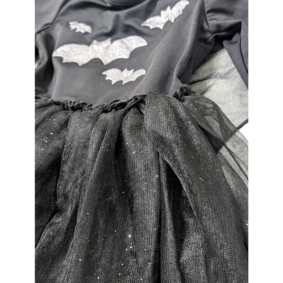 H&M Vestido Disfraz de Murciélago Halloween con Falda de Tul Brillante y Capa Extraíble Foto 4 de 4