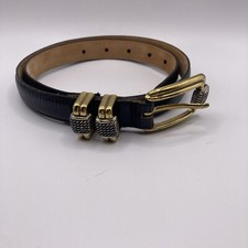 Brighton Classics Leather Belt Mixed Metals Snake Skin Exotic Black