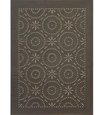 Primitive Country Punched Tin Piesafe Cabinet Panel Old Mill in Blackened Tin 