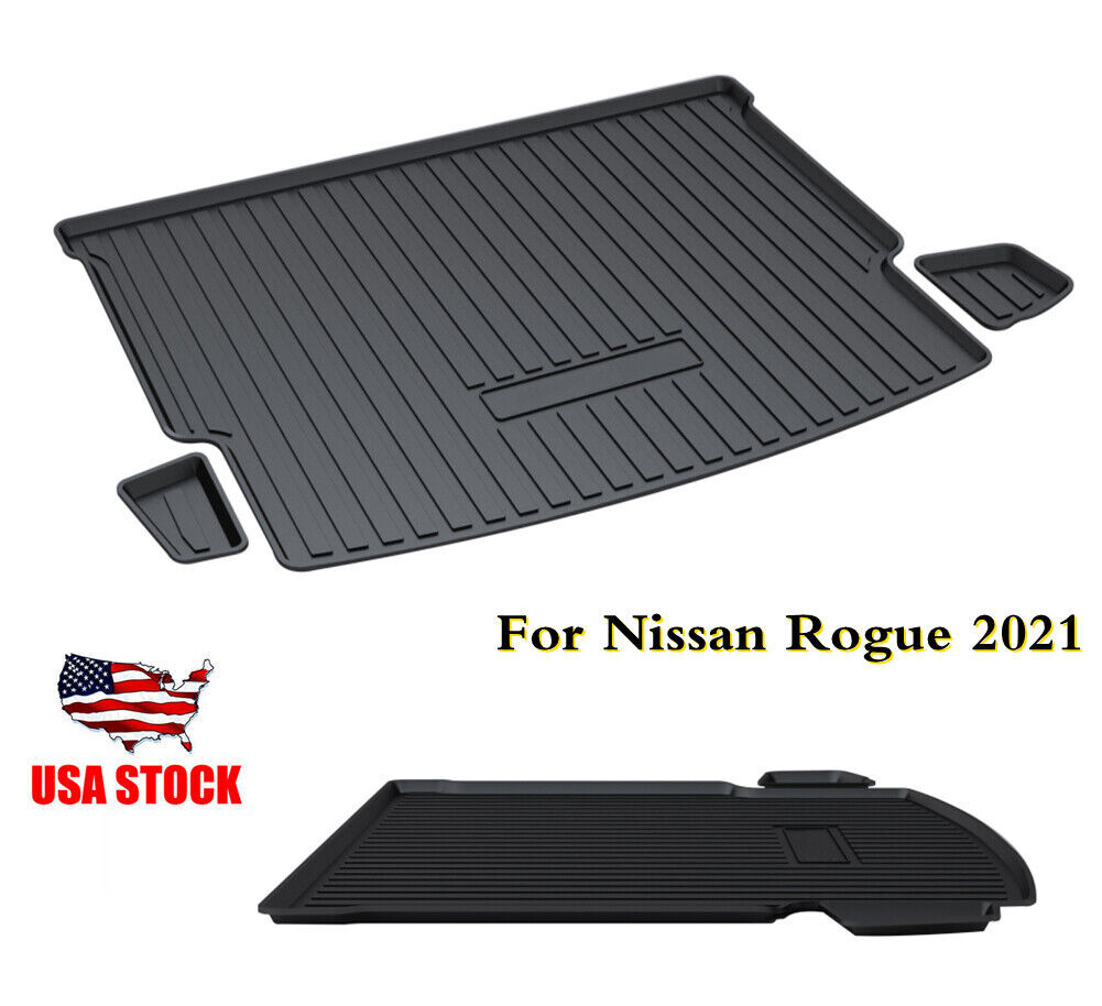 Black Rear Cargo Boot Liner Floor Cover Mat for Nissan Rogue 2021 2022 2023