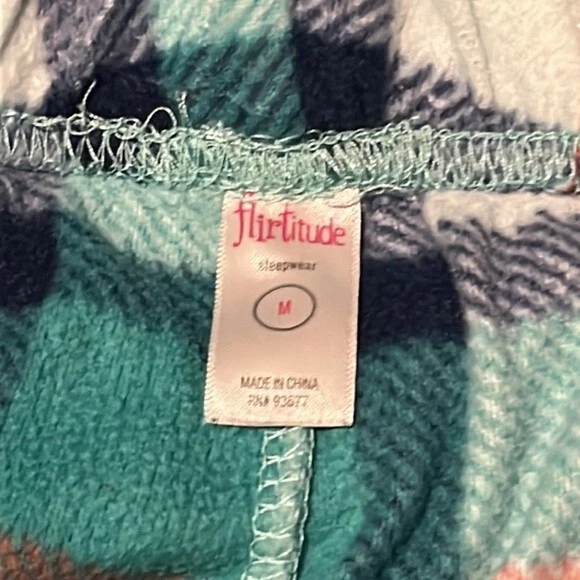 Flirtitude Juniors Pajama Bottoms Green Plaid Medium - Image 4 of 4