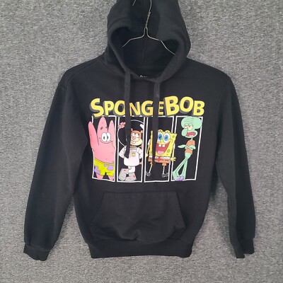 Nickelodeon SpongeBob Patrick Squidward Sandy Black Hoodie Adult Size XS