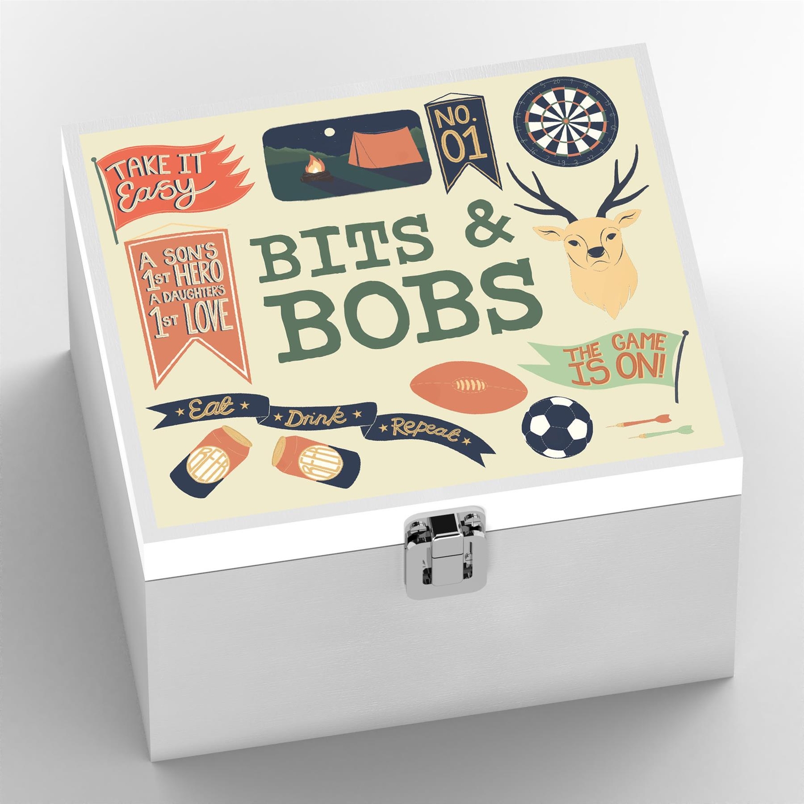 BITS AND BOBS MAN CAVE INSPIRED FATHERS DAY WOODEN BOX