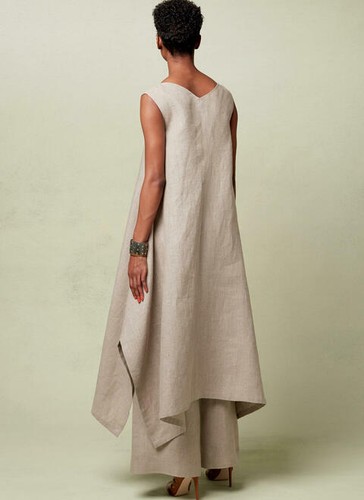 Vogue Sewing Pattern 1550 Misses 14-22 Tunic Top W/Shaped Hem & Wide Leg Pants - Picture 7 of 8