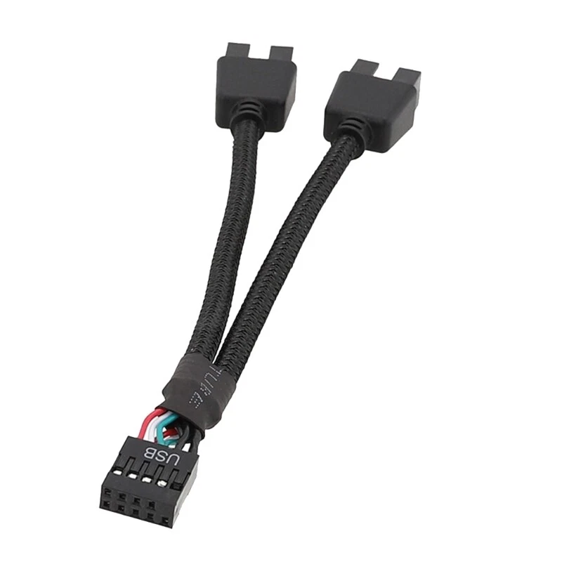 Motherboard USB 2.0 9pin Header 1 to 2 Extension Hub Splitter