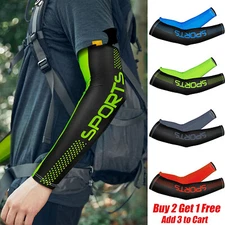 1-3Pair UV Sun Protection Arm Sleeves Cooling Compression Sleeves For Men Women