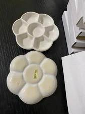 TWO PC - 7 Well Flower Palette art artist porcelain watercolor acrylic oil new