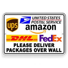 Please Deliver Packages Over Wall Metal Sign 5 SIZES usps delivery SI212