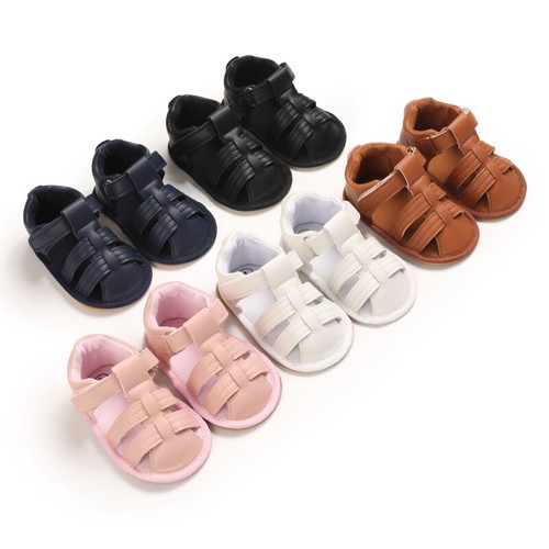 Newborn Baby Boy Girl Crib Shoes Infant Rubber Summer Sandals PreWalker Trainer - Picture 3 of 9