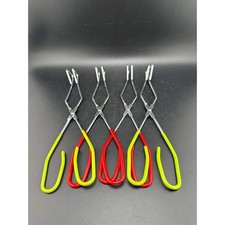 4 Metal Hot Dish Plate Tongs Scissor Gripper Pot Lifter Red Green - G01 (17)