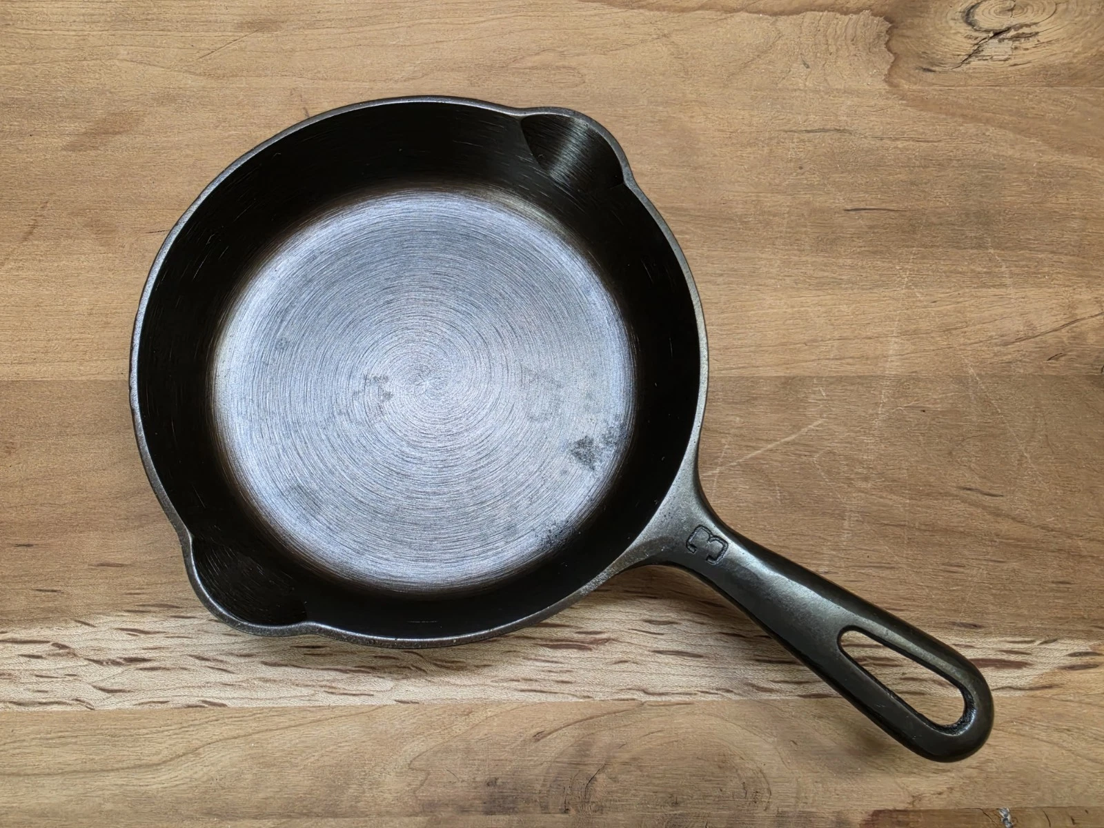 Fully Restored GRISWOLD #3 Cast Iron SKILLET 6" SMALL BLOCK LOGO Seasoned Flat