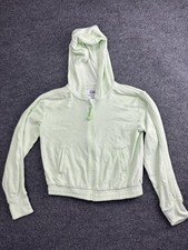 Athleta Girl Surf And Sand Jacket Girls XL 14 Green Terry Hooded Zip