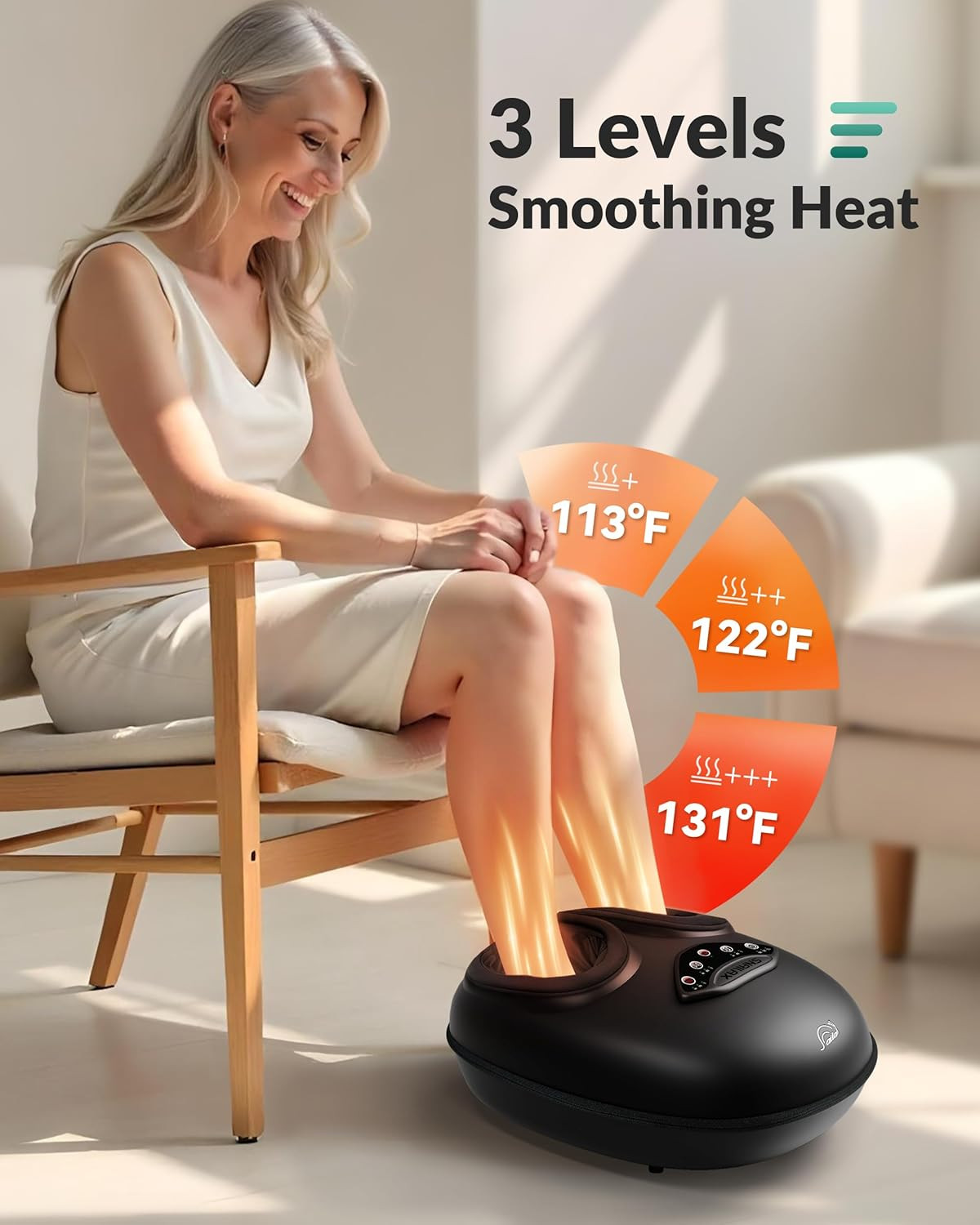 Massaggiatore per Piedi Con Calore, Shiatsu Massaggiatore per Piedi per Fascite  - 2