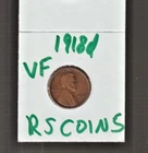 1918 D    VERY FINE   LINCOLN  CENT   VERY FINE  1918D / RS COINS #41G FREE SHIP