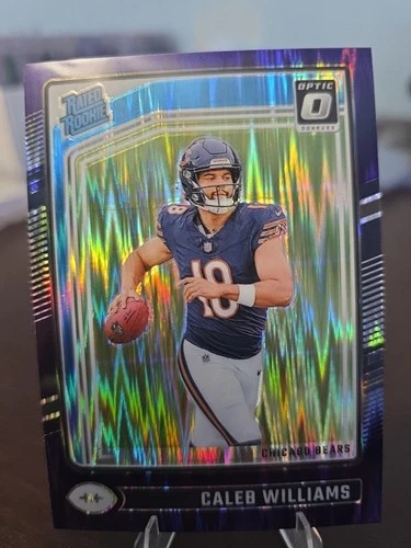 2024 Panini Donruss Optic Rated Rookie Caleb Williams #201 Purple Shock Prizm