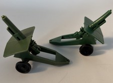 Vintage Britains Howitzer Field Gun Artillery Military Plastic Hong Kong Lot/2