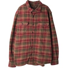 Used Orvis long-sleeved heavy flannel check shirt men's size L approx.