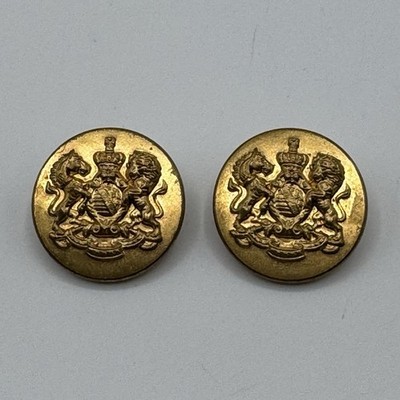 Vintage Crest Lion Horse Gold Button Replacement Waterbury Front Waist Coat x2