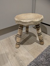 Rustic Handmade Wooden Three Legged Milking Stool