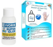 Dental Lab Super Glue Adhesive Instant Bonding - Gel 2oz 2 oz, White