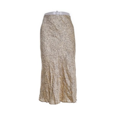 H&M, Maxirock, Größe: M, Gelb/Mehrfarbig, Viskose, Leopard, Satin, Damen #BPI