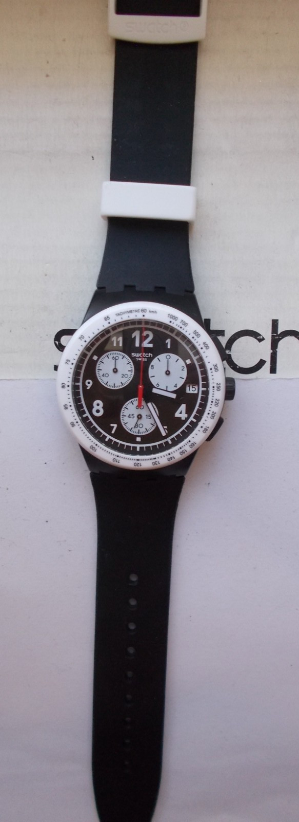 SWATCH CHRONO PLASTIC " NOTHING BASIC ABOUT BLACK… - image 6
