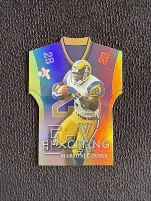 Marshall Faulk E-Xciting Die Cut Fleer E-X/2000 Card #9 XT St. Louis Rams