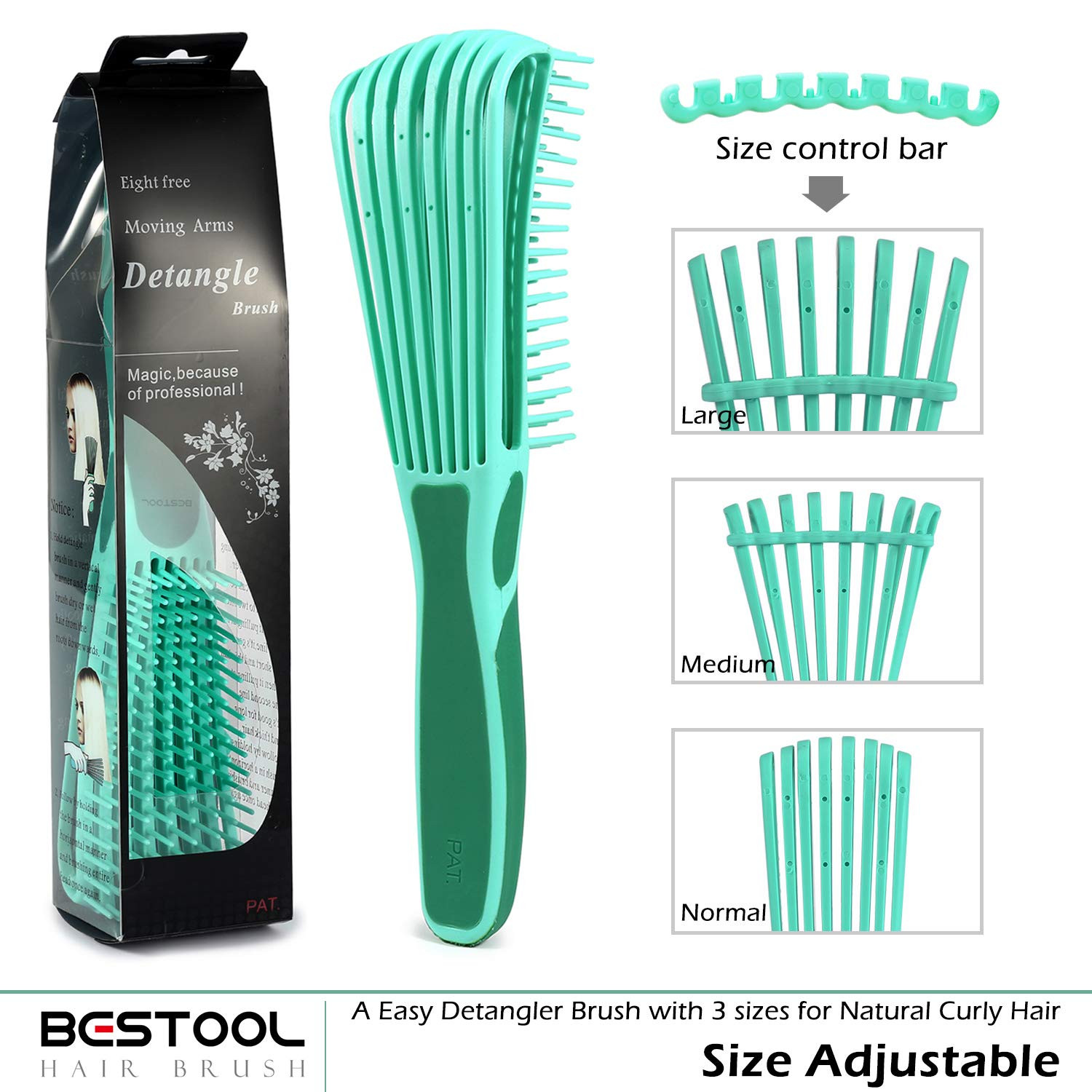 Detangling Brush for Black Natural Hair, Curly Hair Afro 3/4Abc Texture - Faster