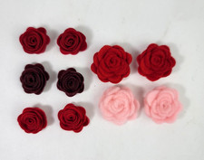 3D Rolled Roses Die Cut Flower Embellishment Mini Rosette Felt or Velvet