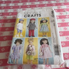 McCall's 6137 M6137 Crafts Pattern 18" Doll Top, Shorts, Coat, Dress Pattern Cut
