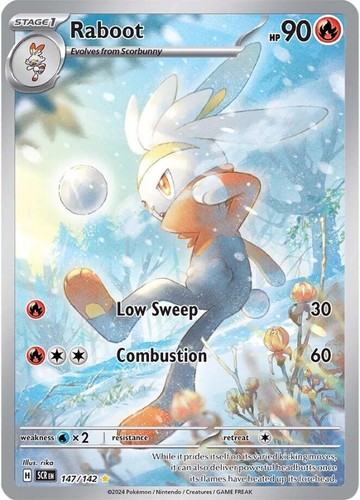 Raboot - 147/142 147/142 Illustration Rare SV07: Stellar Crown Pokemon Holo