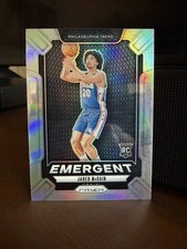 Jared McCain 2024-25 Panini Prizm Emergent Silver Prizm Rookie #19 76ers Thunder