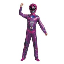 Disguise Girls' Classic The Power Rangers Movie Pink Power Ranger Jumpsuit Costu