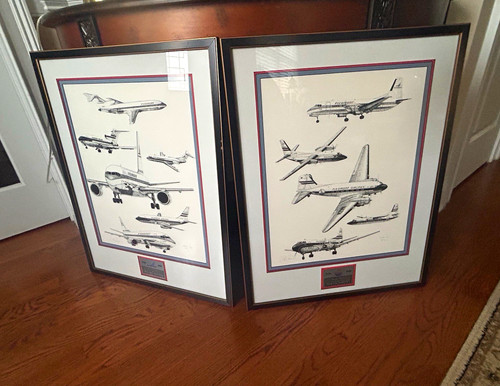 Piedmont Airlines Commemorative Framed Airline Art Prints Set 1948-1988