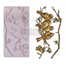 Re-Design with Prima, Avian Love, Birds, Mould, Decorations, Food Safe, Silicone