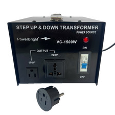 PowerBright VC-1500W Step Up Down Voltage Transformer 110V 220V 1500W