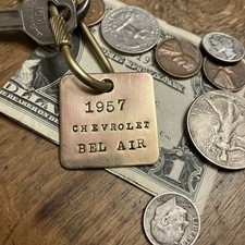 1957 Chevrolet BEL AIR Solid Brass Key Fob ‘57 Chevy