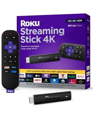 Roku Streaming Stick 4K Dolby Vision, HDR, Wi-Fi, HDMI, Voice Remote(2 Pack)
