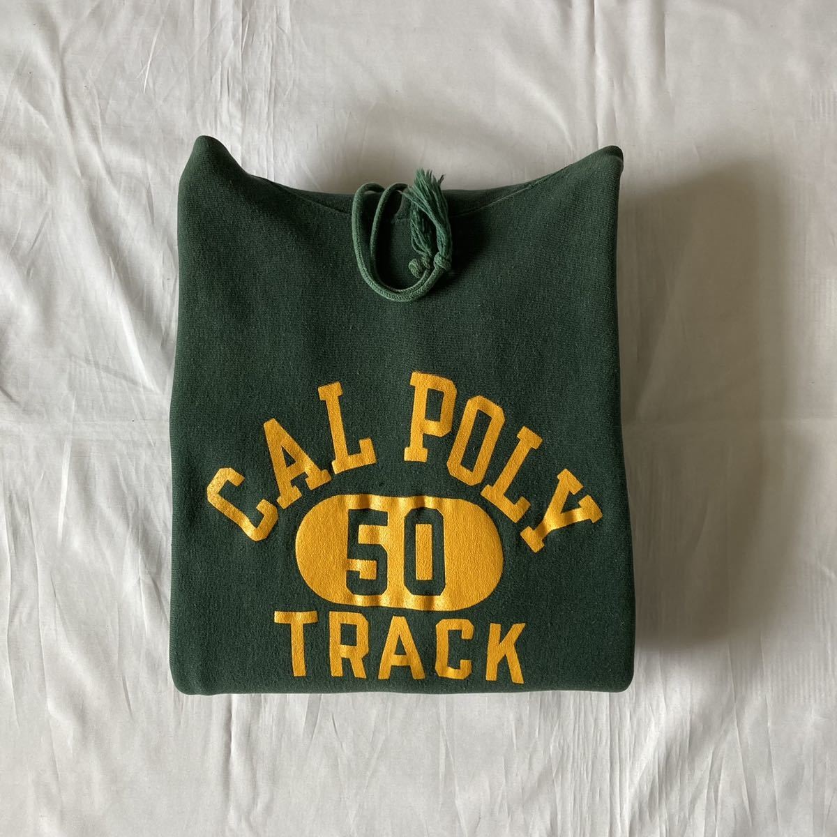 Vintage 1970's Champion Reverse Weave Hoodie Size L Green Length 64.5cm image 5
