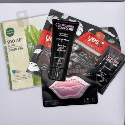 Face & Lip Mask Lot. Charcoal, Collagen, Detox, Cleanser, & California Charcoal.